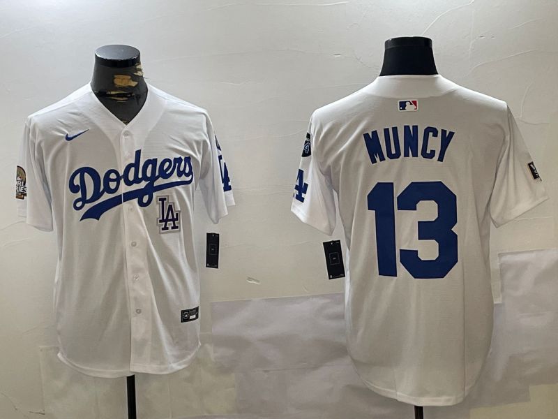 Men Los Angeles Dodgers 13 Muncy White Game 2024 Nike MLB Jersey style 11204